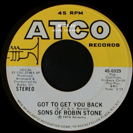 Sons Of Robin Stone - Love Is Just Around The Corner / Got To Get You Back side B
