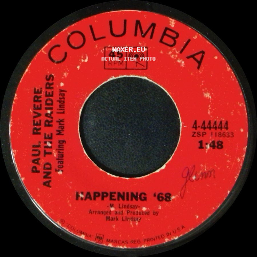 Paul Revere And The Raiders Featuring Mark Lindsay - Too Much Talk / Happening '68 side B