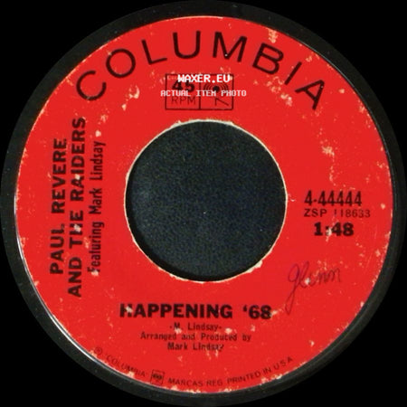 Paul Revere And The Raiders Featuring Mark Lindsay - Too Much Talk / Happening '68 side B