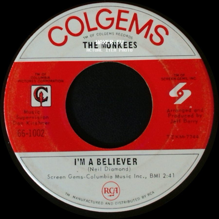 The Monkees - I'm A Believer / (I'm Not Your) Steppin' Stone side A
