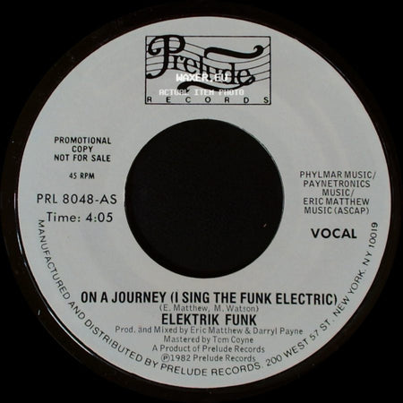 Elektrik Funk - On A Journey (I Sing The Funk Electric) / On A Journey (I Sing The Funk Electric) side B