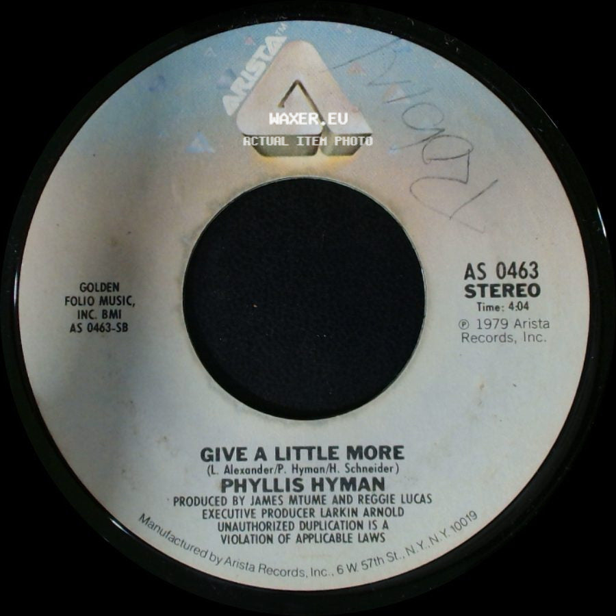 Phyllis Hyman - Give A Little More / You Know How To Love Me side A