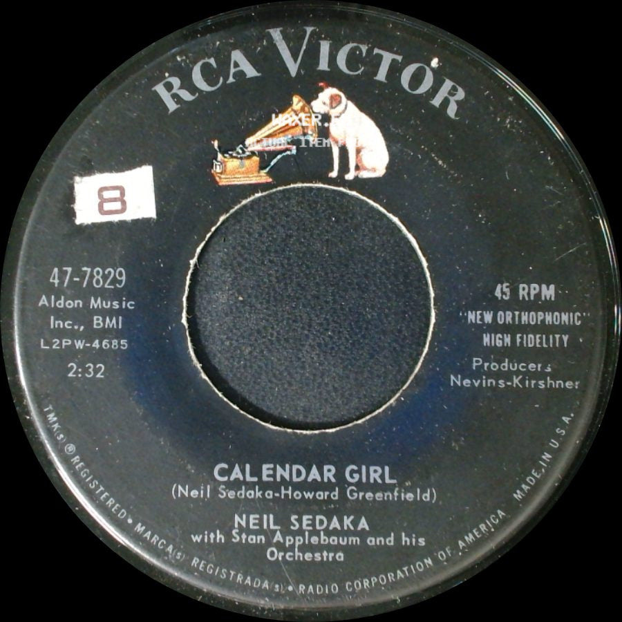 Neil Sedaka With Stan Applebaum And His Orchestra / Neil Sedaka - Calendar Girl / The Same Old Fool side A