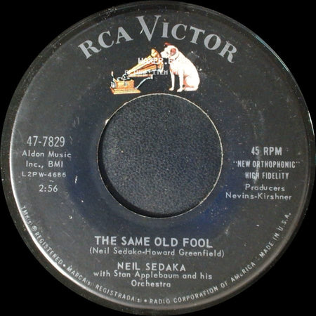 Neil Sedaka With Stan Applebaum And His Orchestra / Neil Sedaka - Calendar Girl / The Same Old Fool side B
