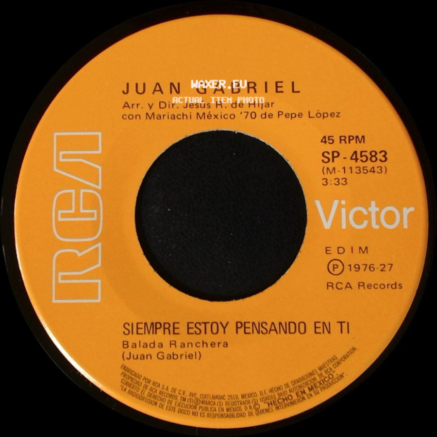 Juan Gabriel - Te Voy A Olvidar / Siempre Estoy Pensando En Ti side B