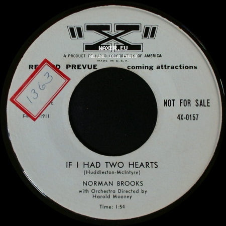 Norman Brooks - Lovely Girl / If I Had Two Hearts side B