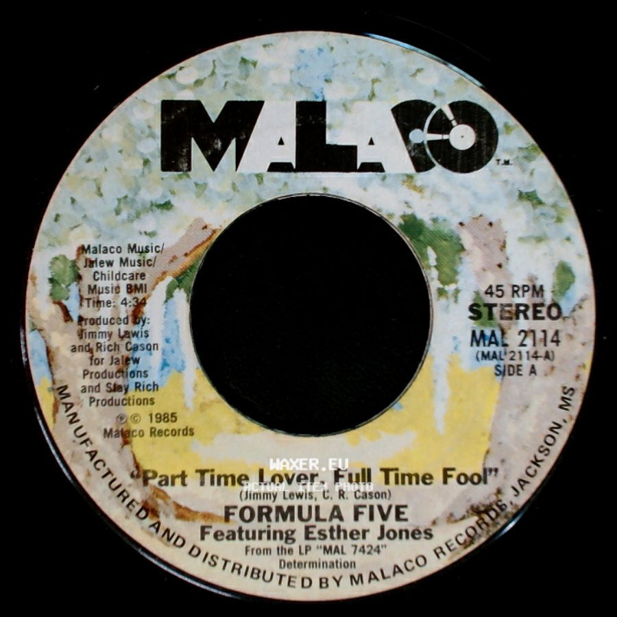 Formula Five Featuring Esther Jones / Formula Five - Part Time Lover, Full Time Fool / I Ain't Gonna Never Let You See Me Cry side A