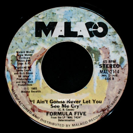 Formula Five Featuring Esther Jones / Formula Five - Part Time Lover, Full Time Fool / I Ain't Gonna Never Let You See Me Cry side B