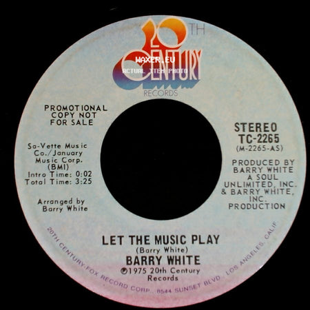 Barry White - Let The Music Play / Let The Music Play side B