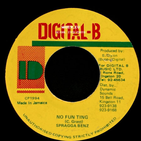 Spragga Benz - No Fun Ting / Version side A