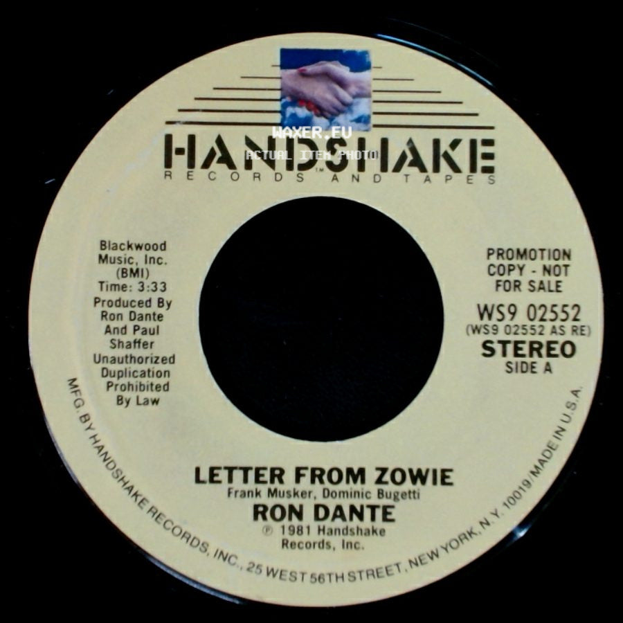 Ron Dante - Letter From Zowie / Letter From Zowie side A