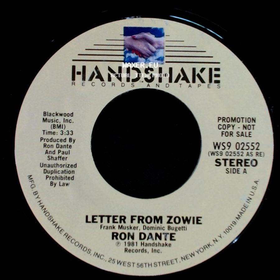 Ron Dante - Letter From Zowie / Letter From Zowie side B