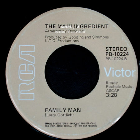 The Main Ingredient - Family Man / Rolling Down A Mountainside side A