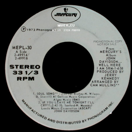 John Davidson - Unknown Title A / Unknown Title B side A