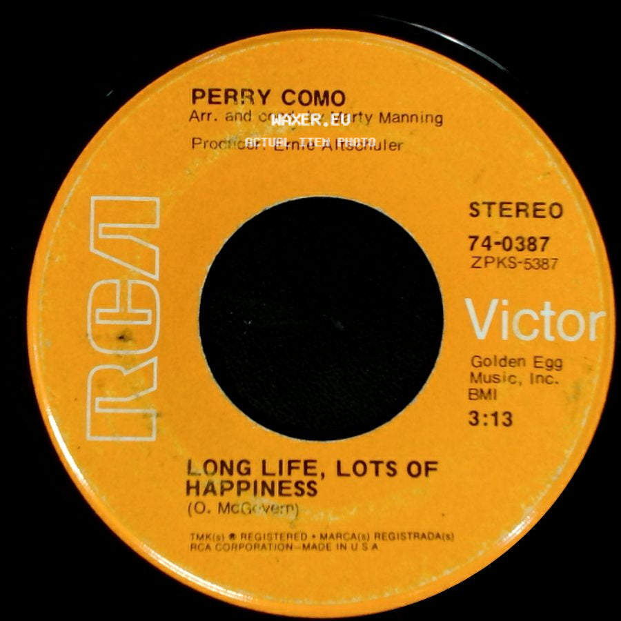 Perry Como - It's Impossible / Long Life, Lots Of Happiness side B