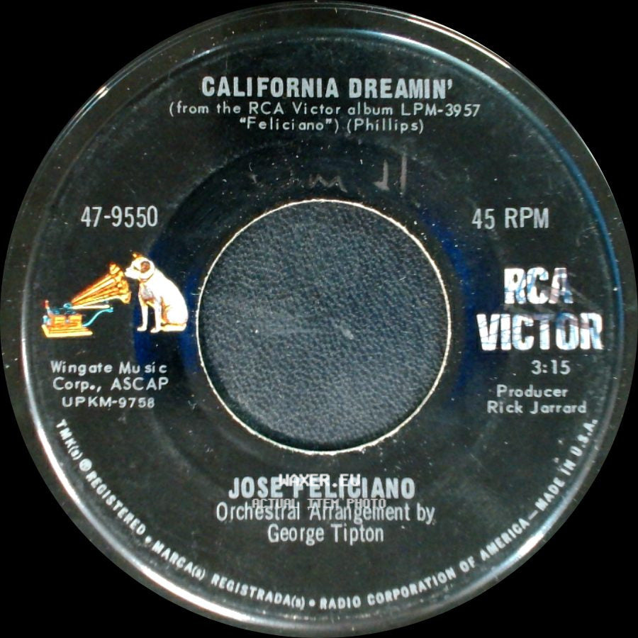 Jose Feliciano - Light My Fire / California Dreamin' side B