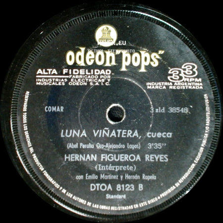 Hernan Figueroa Reyes - El Corralero, Canción / Luna Viñatera, Cueca side B