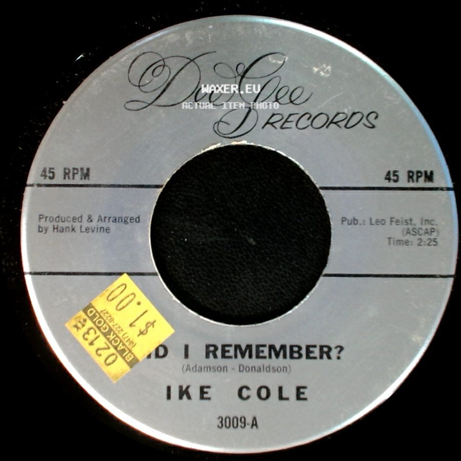 Ike Cole - My Blue Heaven / Did I Remember? side B