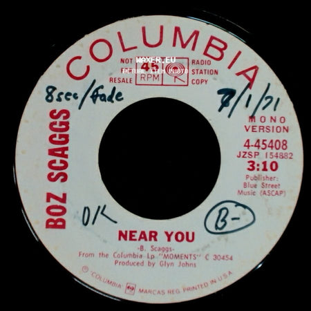 Boz Scaggs - Near You / Near You side B