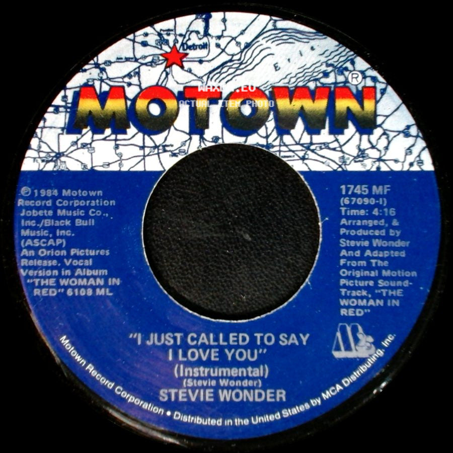 Stevie Wonder - I Just Called To Say I Love You (Instrumental) / I Just Called To Say I Love You side A