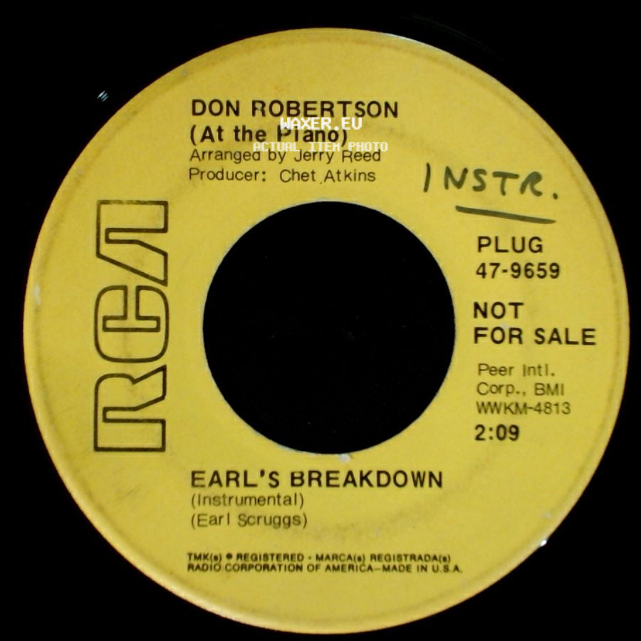 Don Robertson (At The Piano) / Don Robertson - Earl's Breakdown (Instrumental) / You Still Turn Me On side A