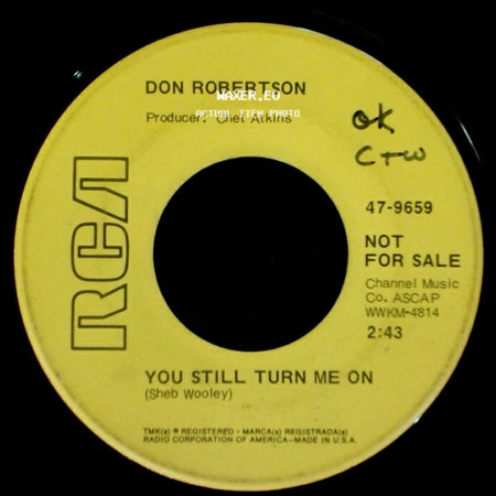Don Robertson (At The Piano) / Don Robertson - Earl's Breakdown (Instrumental) / You Still Turn Me On side B