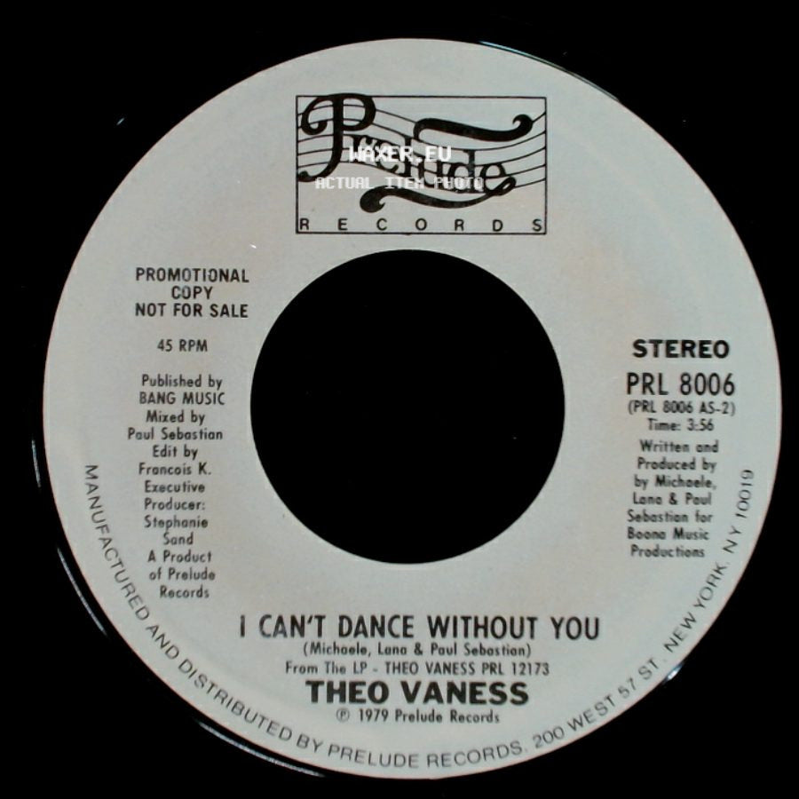 Theo Vaness - I Can't Dance Without You / Thank God There's Music side A