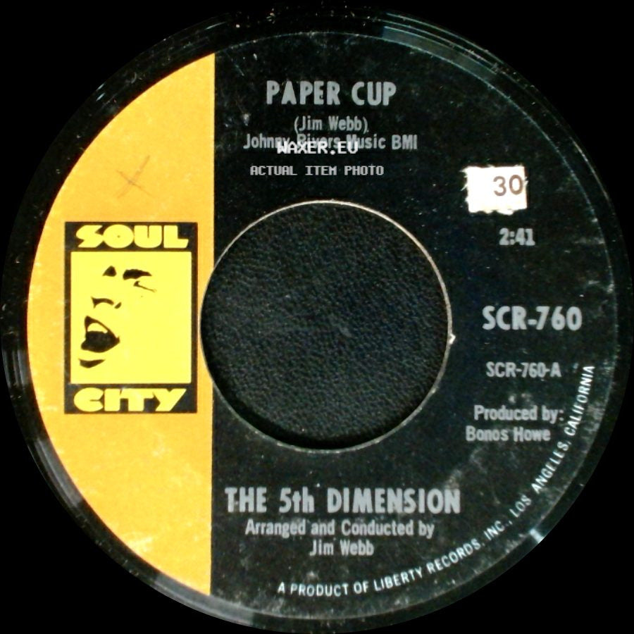 The 5Th Dimension - Poor Side Of Town / Paper Cup side B