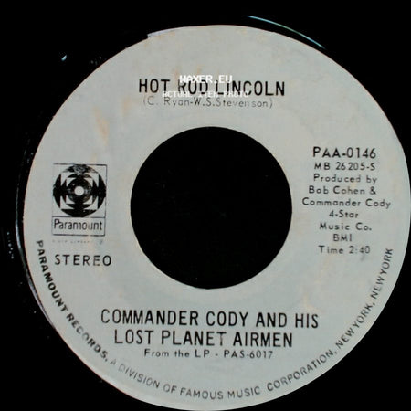 Commander Cody And His Lost Planet Airmen - My Home In My Hand / Hot Rod Lincoln side B