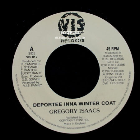 Gregory Isaacs / Jazzwad - Deportee Inna Winter Coat / Version - Gremlin 2010 side A