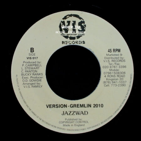 Gregory Isaacs / Jazzwad - Deportee Inna Winter Coat / Version - Gremlin 2010 side B