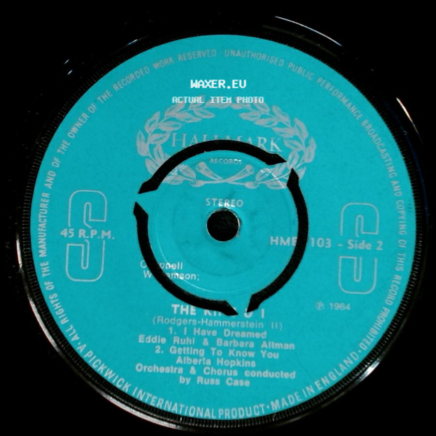 Alberta Hopkins / Eddie Ruhl & Barbara Altman - The Sound I / I Have Dreamed / Getting To Know You side B