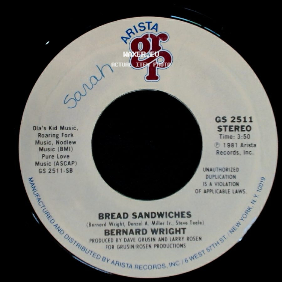 Bernard Wright - Bread Sandwiches / Just Chillin' Out side A