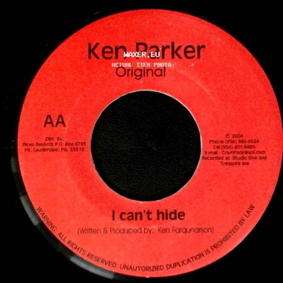 Ken Parker - Only Yesterday / I Can't Hide side B