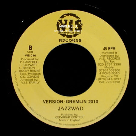 Future Troubles / Jazzwad - Cool Nuh Bwoy / Version - Gremlin 2010 side B
