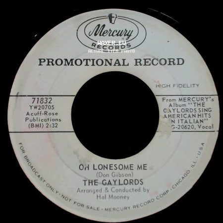 The Gaylords - Yakety Yak / Oh Lonesome Me side B