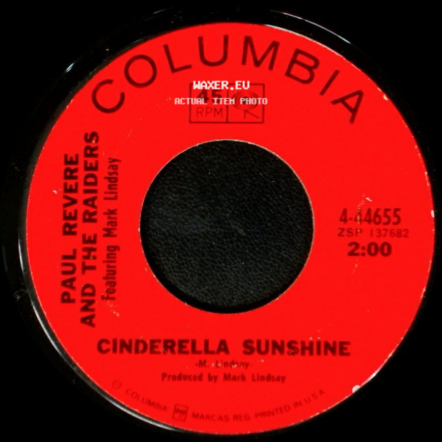 Paul Revere And The Raiders Featuring Mark Lindsay - It's Happening / Cinderella Sunshine side B