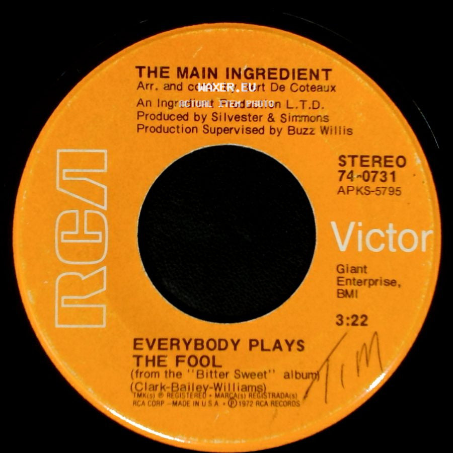 The Main Ingredient - Who Can I Turn To (When Nobody Needs Me) / Everybody Plays The Fool side B