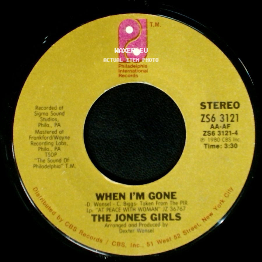 The Jones Girls - When I'm Gone / I Just Love The Man side A