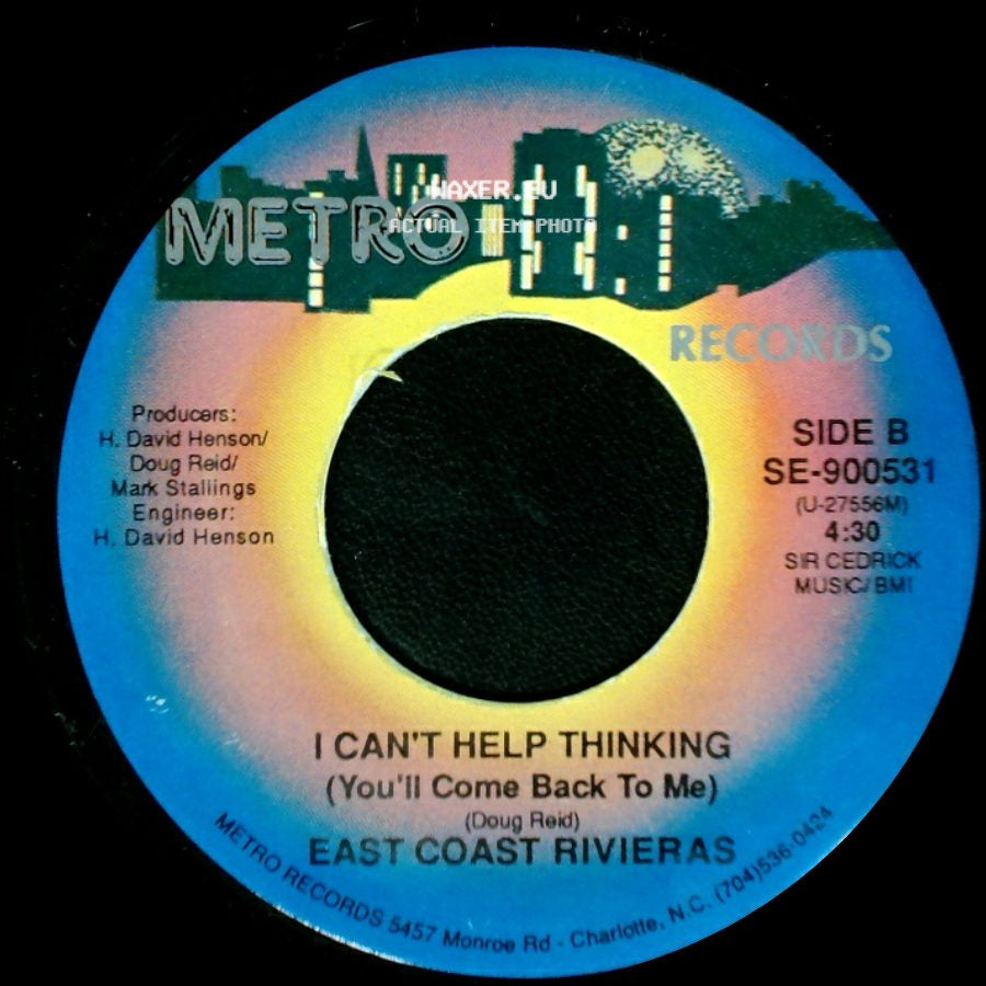 East Coast Rivieras - Goodbye To Love / I Can't Help Thinking (You'll Come Back To Me) side B