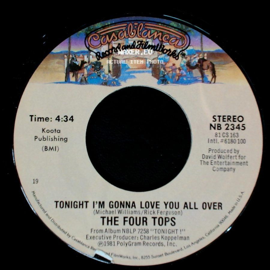 The Four Tops - I'll Never Ever Leave Again / Tonight I'm Gonna Love You All Over side B