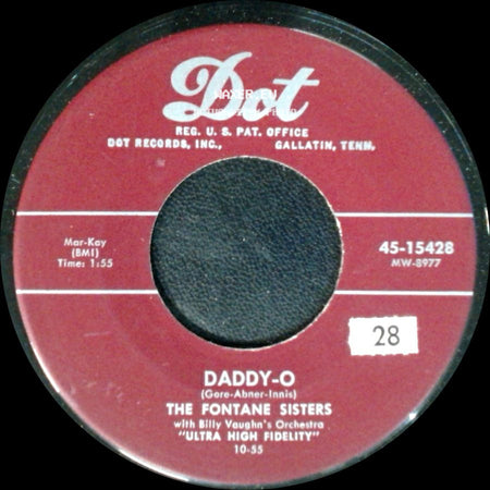The Fontane Sisters / The Fontane Sisters With Billy Vaughn's Orchestra - Adorable / Daddy-O side B