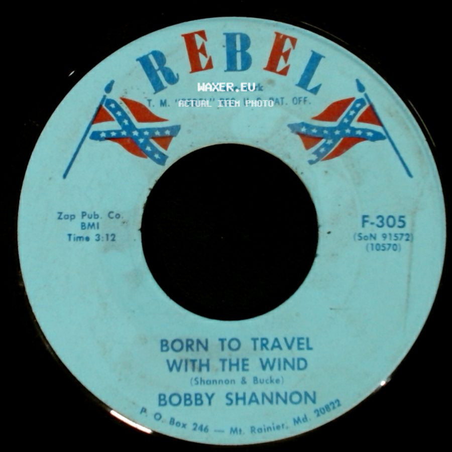 Bobby Shannon - Heartbreak Road / Born To Travel With The Wind side B