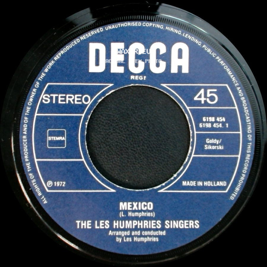 The Les Humphries Singers - Mexico / To My Father's House side A