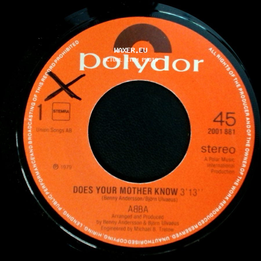 Abba - Does Your Mother Know / Kisses Of Fire side A