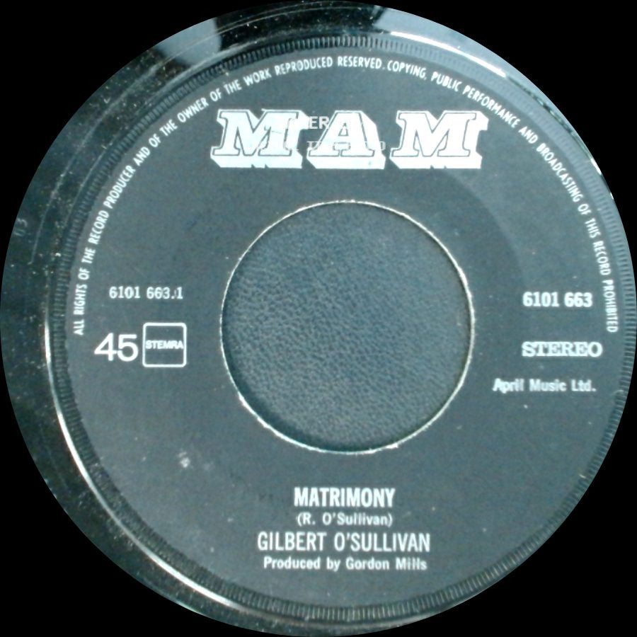 Gilbert O'sullivan - Matrimony / January Git side A