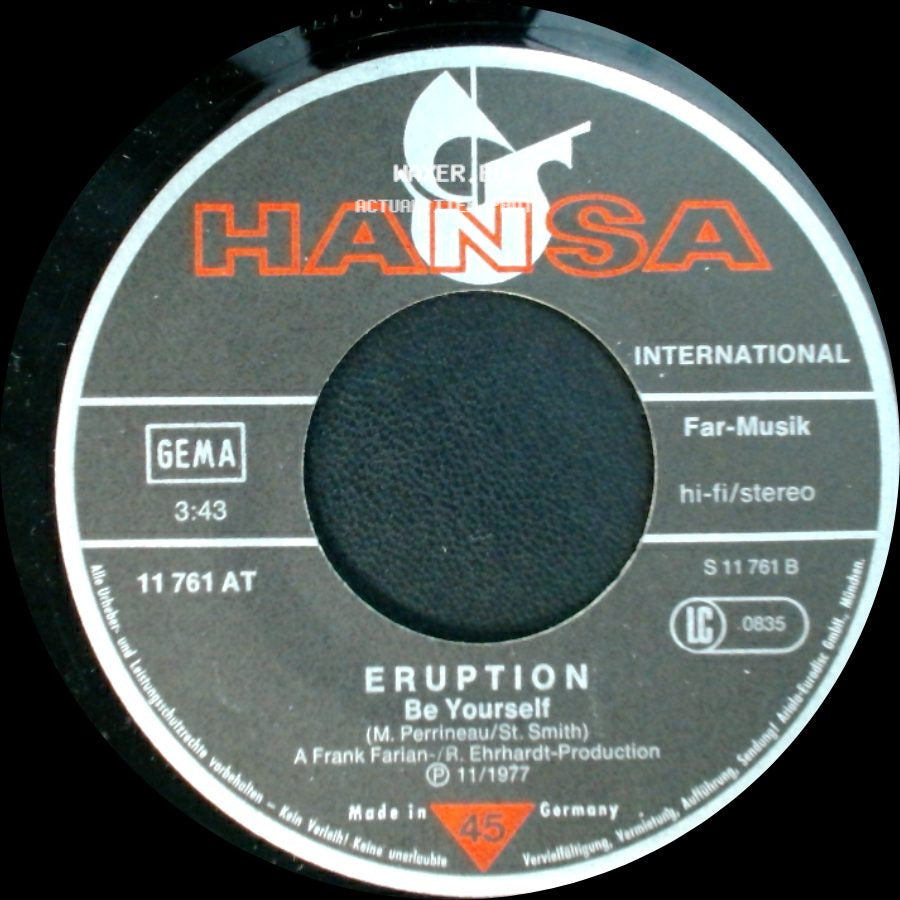 Eruption - Be Yourself / I Can't Stand The Rain side A
