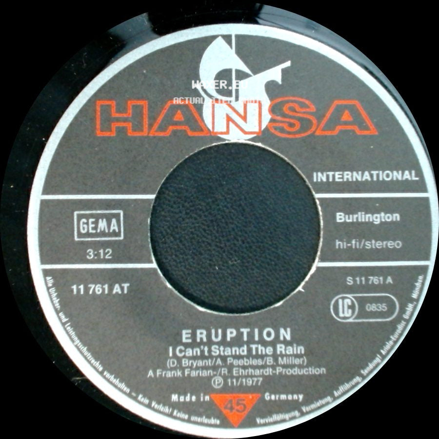 Eruption - Be Yourself / I Can't Stand The Rain side B