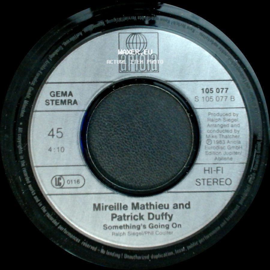 Mireille Mathieu And Patrick Duffy - Something's Going On / Together We're Strong side A