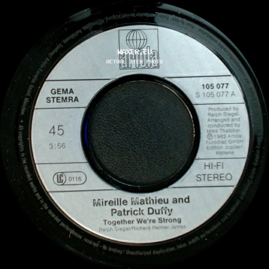 Mireille Mathieu And Patrick Duffy - Something's Going On / Together We're Strong side B